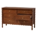 Baxton Studio Seamus 6-Drawer Dresser with Carved Bobbin Frame - MG9028-Walnut-6DW-Dresser