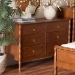 Baxton Studio Seamus 6-Drawer Dresser with Carved Bobbin Frame - MG9028-Walnut-6DW-Dresser