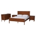 Baxton Studio Seamus 4-Piece Bedroom Set with 2 Nightstands, Queen