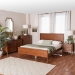 Baxton Studio Seamus 4-Piece Bedroom Set with 1 Nightstand, Queen - MG0264-Walnut-Queen 4PC Bedroom Set