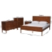Baxton Studio Seamus 4-Piece Bedroom Set with 1 Nightstand, Queen - MG0264-Walnut-Queen 4PC Bedroom Set