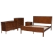 Baxton Studio Seamus 4-Piece Bedroom Set with 1 Nightstand, Queen - MG0264-Walnut-Queen 4PC Bedroom Set