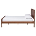 Baxton Studio Seamus Platform Bed with Carved Bobbin Frame, Queen - MG0264-Walnut-Queen