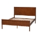 Baxton Studio Seamus Platform Bed with Carved Bobbin Frame, Queen - MG0264-Walnut-Queen
