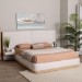 Baxton Studio Jacinta Platform Bed with Floating Nightstands, Queen - SP1128-B-CFF0040-Beige/Oak-Queen