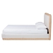 Baxton Studio Aiman Upholstered Platform Bed with Faux Leather Trim, Queen - SP1128-C-CFF0040-Beige/Oak-Queen
