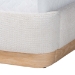 Baxton Studio Aiman Upholstered Platform Bed with Faux Leather Trim, Queen - SP1128-C-CFF0040-Beige/Oak-Queen