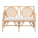 bali & pari Matt Natural Rattan Loveseat with Cane Backrest - Matt-Natural Rattan-Cushion-LS