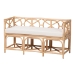 bali & pari Theo Natural Rattan Accent Bench with Removable Cushion