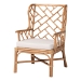 bali & pari Ray Natural Rattan Wingback Armchair with Removable Cushion