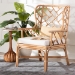 bali & pari Ray Natural Rattan Wingback Armchair with Removable Cushion - Ray-Natural Brown Rattan-Cushion-AC