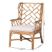bali & pari Ray Natural Rattan Wingback Armchair with Removable Cushion - Ray-Natural Brown Rattan-Cushion-AC