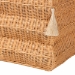 bali & pari Noura Natural Rattan Footstool with Tassel Accents - WS250-Honey Ada Rattan-Stool