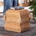 bali & pari Noura Natural Rattan Footstool with Tassel Accents - WS250-Honey Ada Rattan-Stool