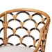 bali & pari Veneto Natural Rattan Dining Chair with Scalloped Back - Veneto-Light Honey Rattan/Dark Brown Contrast-DC