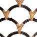 bali & pari Veneto Natural Rattan Dining Chair with Scalloped Back - Veneto-Light Honey Rattan/Dark Brown Contrast-DC
