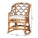 bali & pari Veneto Natural Rattan Dining Chair with Scalloped Back - Veneto-Light Honey Rattan/Dark Brown Contrast-DC