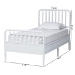 Baxton Studio Lucera 6-Drawer Platform Bed with Bobbin Frame, Twin, White - MG0110-8-White-Twin