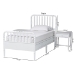 Baxton Studio Lucera 3-Piece Bedroom Set, Twin, White - MG0110-8-White-Twin 3PC Bedroom Set