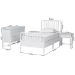 Baxton Studio Lucera 4-Piece Bedroom Set, Twin, White - MG0110-8-White-Twin 4PC Bedroom Set