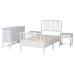 Baxton Studio Lucera 4-Piece Bedroom Set, Twin, White - MG0110-8-White-Twin 4PC Bedroom Set