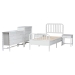 Baxton Studio Lucera 5-Piece Bedroom Set, Twin, White - MG0110-8-White-Twin 5PC Bedroom Set