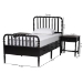 Baxton Studio Lucera 3-Piece Bedroom Set, Twin, Black - MG0110-8-Black-Twin 3PC Bedroom Set