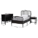 Baxton Studio Lucera 4-Piece Bedroom Set, Twin, Black - MG0110-8-Black-Twin 4PC Bedroom Set