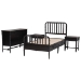 Baxton Studio Lucera 4-Piece Bedroom Set, Twin, Black - MG0110-8-Black-Twin 4PC Bedroom Set