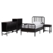 Baxton Studio Lucera 5-Piece Bedroom Set, Twin, Black