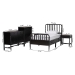 Baxton Studio Lucera 5-Piece Bedroom Set, Twin, Black - MG0110-8-Black-Twin 5PC Bedroom Set