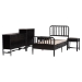 Baxton Studio Lucera 5-Piece Bedroom Set, Twin, Black - MG0110-8-Black-Twin 5PC Bedroom Set