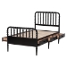 Baxton Studio Lucera 6-Drawer Platform Bed with Bobbin Frame, Twin, Black - MG0110-8-Black-Twin