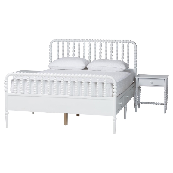 Baxton Studio Lucera 3-Piece Bedroom Set, Full, White