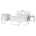 Baxton Studio Lucera 4-Piece Bedroom Set, Full, White - MG0110-8-White-Full 4PC Bedroom Set