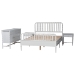 Baxton Studio Lucera 4-Piece Bedroom Set, Full, White - MG0110-8-White-Full 4PC Bedroom Set