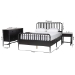 Baxton Studio Lucera 4-Piece Bedroom Set, Full, Black - MG0110-8-Black-Full 4PC Bedroom Set