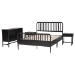 Baxton Studio Lucera 4-Piece Bedroom Set, Full, Black - MG0110-8-Black-Full 4PC Bedroom Set