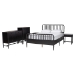 Baxton Studio Lucera 5-Piece Bedroom Set, Full, Black