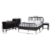 Baxton Studio Lucera 5-Piece Bedroom Set, Full, Black - MG0110-8-Black-Full 5PC Bedroom Set