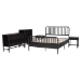 Baxton Studio Lucera 5-Piece Bedroom Set, Full, Black - MG0110-8-Black-Full 5PC Bedroom Set