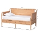 Baxton Studio Lucera 3-Drawer Daybed with Bobbin Frame, Twin, Beech Brown - MG0110-7-Beech-Daybed-Twin