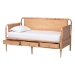 Baxton Studio Lucera 3-Drawer Daybed with Bobbin Frame, Twin, Beech Brown - MG0110-7-Beech-Daybed-Twin