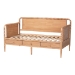 Baxton Studio Lucera 3-Drawer Daybed with Bobbin Frame, Twin, Beech Brown - MG0110-7-Beech-Daybed-Twin