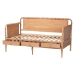 Baxton Studio Lucera 3-Drawer Daybed with Bobbin Frame, Twin, Beech Brown - MG0110-7-Beech-Daybed-Twin