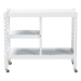 Baxton Studio Seamus 3-Tier Book Cart with Bobbin Frame, White - MG0264-3-White-Book Cart