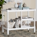 Baxton Studio Seamus 3-Tier Book Cart with Bobbin Frame, White - MG0264-3-White-Book Cart