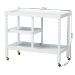 Baxton Studio Seamus 3-Tier Book Cart with Bobbin Frame, White - MG0264-3-White-Book Cart