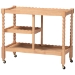 Baxton Studio Seamus 3-Tier Book Cart with Bobbin Frame, Beech Brown
