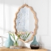 bali & pari Rasida Scalloped Natural Rattan Wall Mirror, Oval - WS264-Light Honey Rattan-Boxed-Mirror